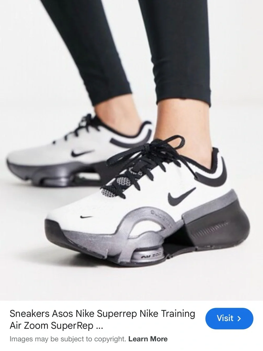 Nike Women's Air Zoom SuperRep Sneakers in White and Black